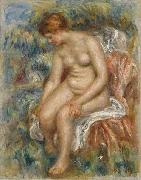 Pierre-Auguste Renoir Seated Bather Drying Her Leg, oil painting reproduction